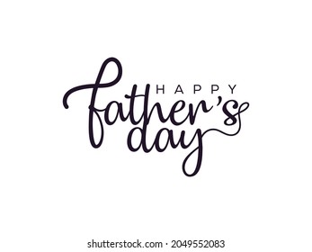 Happy fathers day typography banner. Father's day sale promotion calligraphy poster vector design. Black and white.