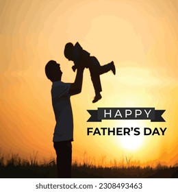 Happy Fathers Day typography banner. Father's day  calligraphy poster . Vector illustration