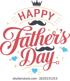 Happy Fathers day typography banner. hand drawn lettering. 