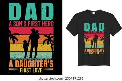 Happy Vathers Day Typografie beste T-Shirt Design Vektorvorlage. Papa Lover Retro Vintage, einfach, Geschenk, Herz, Funny, Poster, Familie, Papa, Sohn, Daddy Grafik drucken bereit Angebote Paket Shirts.