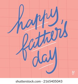 Happy Father's Day, typography blue on a pink background