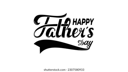 Happy Father's Day typography Card. Handwritten modern inscription. Father's Day sale promotion calligraphy poster. Vector text illustration
