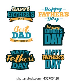 Happy Father's Day Typography Collection. EPS 10 vector.