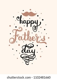 Happy Fathers Day Typography Design. Greeting card. Vector illustration.