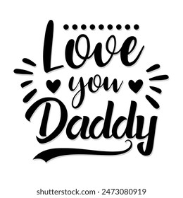 Happy father's day typography design, hand drawn lettering. Holiday lettering isolated on white background.