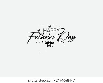 Diseño de tipografía Feliz Día del Padre. Barba, lazo. Elemento del Día del Padre. Vector del Día del Padre. Letras. Escrito a mano. Ama a tu padre. Sombrero. Negocios.