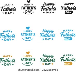 Happy Father's Day Typography Design with Heart Elements 