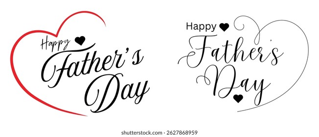 Happy Father's Day Typography Design – Bold Text Greeting for Dad Celebration, Father day text, Vector Illustration
