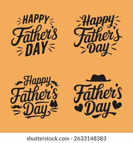 Happy Father's Day Typography design. Vector illustration