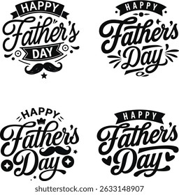 Happy Father's Day Typography design. Vector illustration