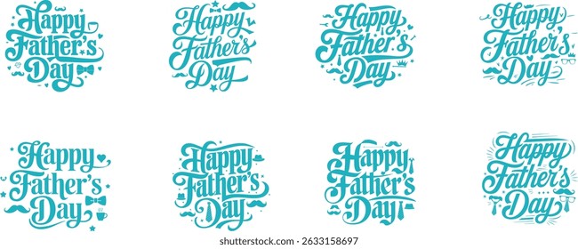 Happy Fathers day typography design. Handwritten Lettering text with Father's Day celebration