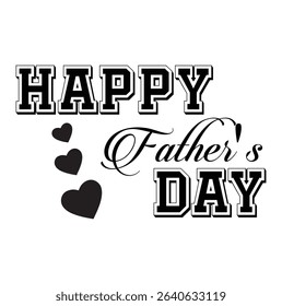 Happy Father's Day Typography Design with Hearts