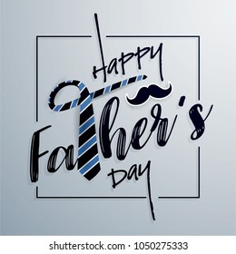 Happy Father's Day Typography Greeting Card. Vector illustration