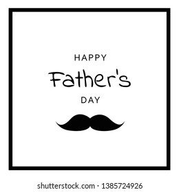 happy fathers day typography with moustache vector illustration EPS10