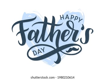 Happy fathers day typography poster. Modern calligraphy logo as fathers day greeting card template. Vector lettering card.