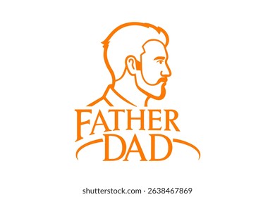 Happy fathers day typography poster. Modern calligraphy logo as fathers day greeting card template. Vector lettering card.