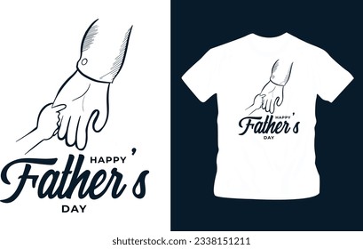 Happy fathers day typography t shirt design editable template