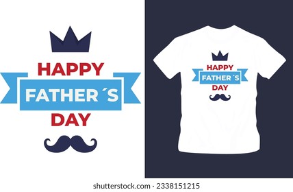 Happy fathers day typography t shirt design editable template