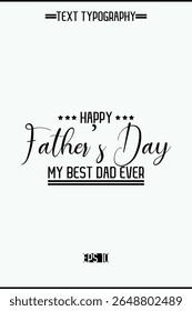 Happy Father's Day Typography Text Element Vertical Template Image