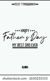 Happy Father's Day Typography Text Element Vertical Template Image