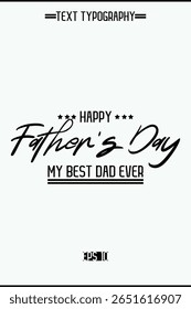 Happy Father's Day Typography Text Element Vertical Template Image