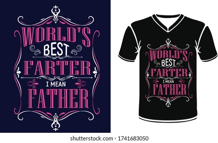 Happy Father's Day Typography T-shirt Design With Happy Father’s Day Calligraphy greeting card. Vector illustration.