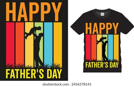 Happy father's day, fathers day typography t-shirt design vector template. fathers day funny quote and design ready for holiday poster, print, banner, pod, background, apparel.