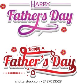 Happy fathers day typography vector calligraphy text 18 june