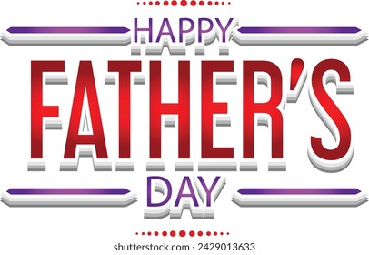 Happy fathers day typography vector calligraphy text 18 june