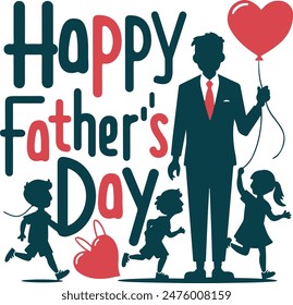 Happy fathers day typography vector art illustration