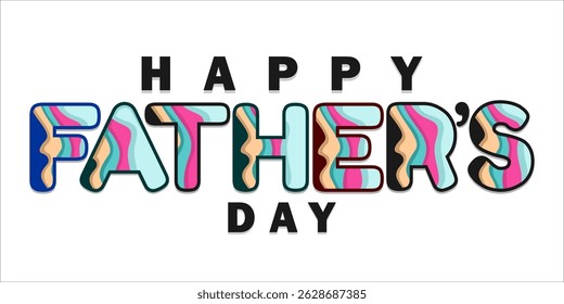 Happy Father's Day Typography, Vector Text Effects, perfect for greeting cards, t-shirts, and creative design projects.