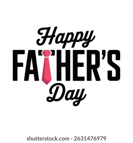 Happy Father's Day typography vector illustration with a tie.