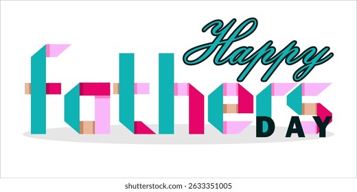 Happy Father's Day Typography, Vector Text Effects, perfect for greeting cards, t-shirts, and creative design projects.