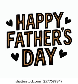 happy fathers day typography with white background