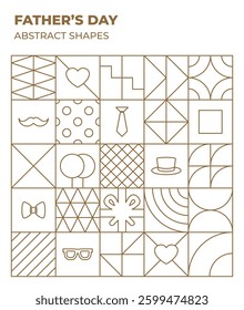 Happy fathers day vector abstract shapes