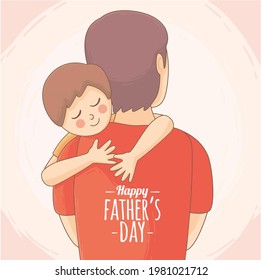 Happy father's day vector art illustration father's Love