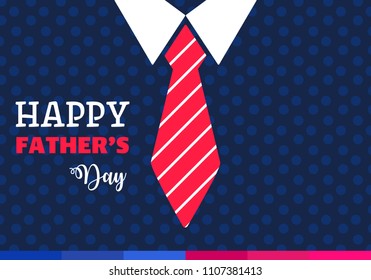 Happy fathers day. Vector background with tie and costume