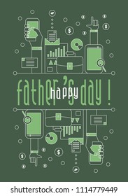 happy father's day, vector beautiful greeting card or label with 
business theme.