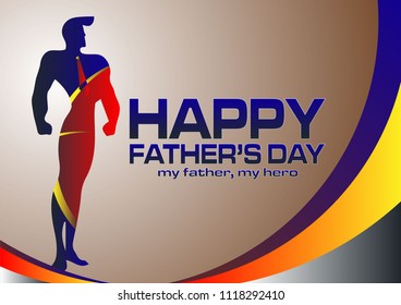 happy father's day. vector beautiful greeting card or label with crescent moon theme.