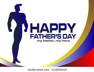 happy father's day. vector beautiful greeting card or label with crescent moon theme.