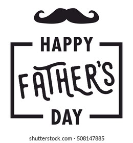 Happy Father's Day vector card with mustache