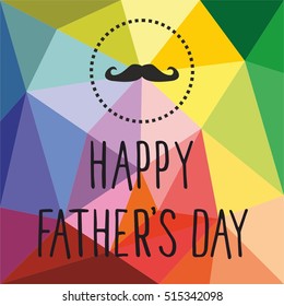 Happy Father's Day vector card with mustache