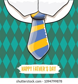 happy fathers day vector cartoon background with color tie and vintage pattern. fathers day vector label isolated 