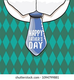 happy fathers day vector cartoon background with color tie and vintage pattern. fathers day vector label isolated 