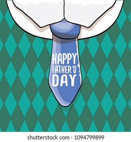 happy fathers day vector cartoon background with color tie and vintage pattern. fathers day vector label isolated 
