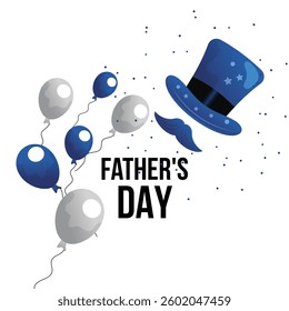 Happy Fathers day, vector cartoon illustration
