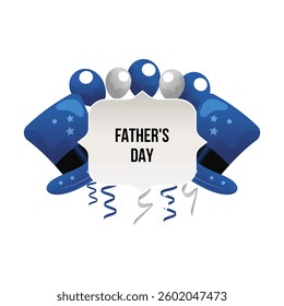Happy Fathers day, vector cartoon illustration