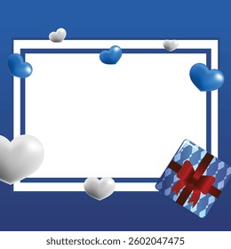 Happy Fathers day, vector cartoon square frame