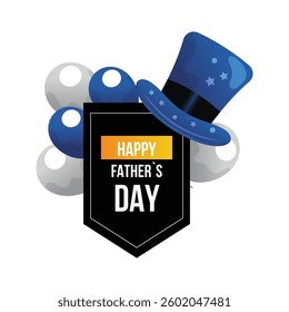 Happy Fathers day, vector cartoon illustration