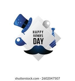 Happy Fathers day, vector cartoon illustration